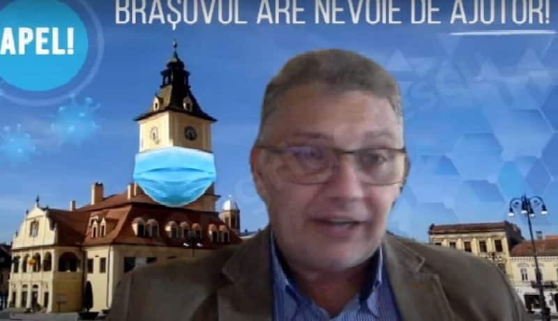 O nouă şedinţă cu circ la Consiliul Local Braşov. Macedonschi a prezentat Casa Sfatului cu mască, Oprică l-a rugat să nu uite să „ia pastilele”